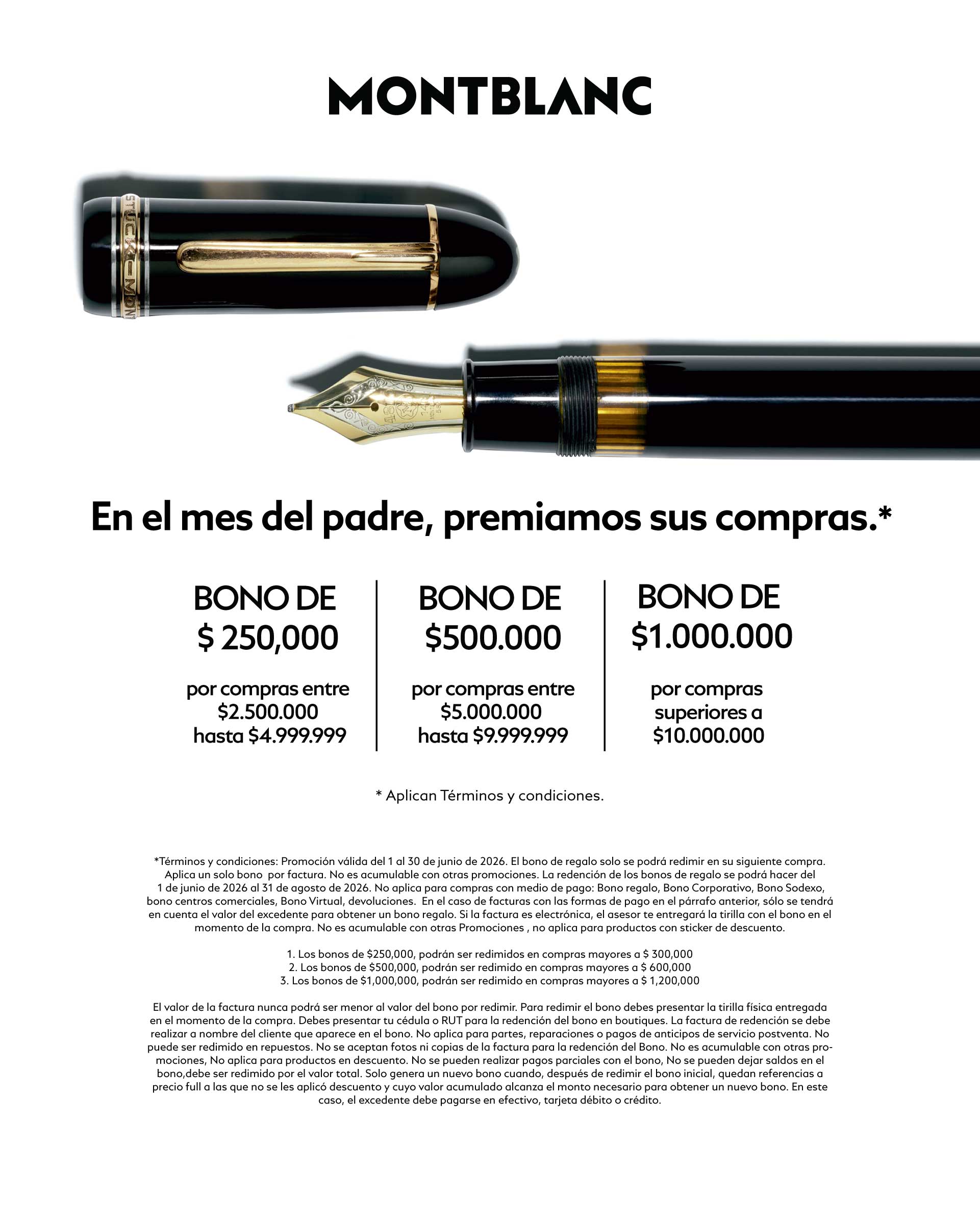 Montblanc - Promoción Día del Padre bonos por niveles de compra (versión escritorio)